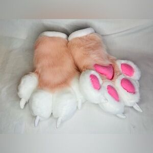 Pink and White Fursuit Paws